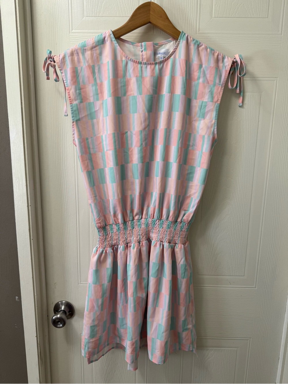 Pleat. Pastel Striped Blouse in Pink & Mint